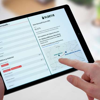 Der Online-Demonstrator erlaubt eine einfache Dateneingabe für Wertstoffe (links) und empfiehlt anhand der Daten einen optimalen Verwertungsweg sowie passende Recycler (rechts).