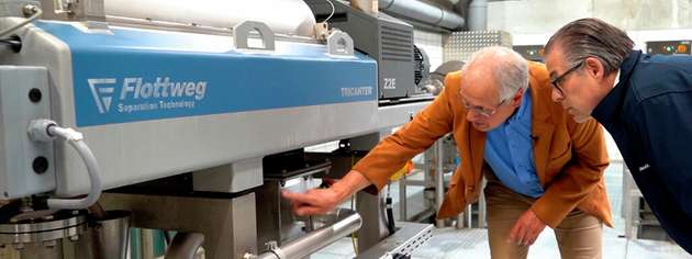 Der Flottweg Tricanter ist das Herzstück der Speiseölaufbereitung beim Abwasserverband Hall in Tirol - Fritzens.