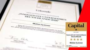 Bluhm Systeme wurde von Capital und Statista als eines der innovativsten Unternehmen Deutschlands ausgezeichnet. Die Auszeichnung basiert auf den Bewertungen von 2.785 Branchenexperten.