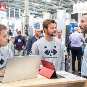 Knapp 50 Jungunternehmen präsentieren sich auf der Start Up Area der IFAT Munich.