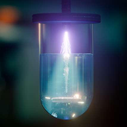 Plasma plus Kavitation: Kaltes Atmosphärendruckplasma zerstört toxische Schadstoffe an der Grenzfläche zwischen Gasblasen und Wasser.
