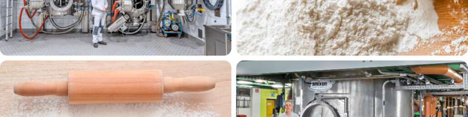 amixon Vakuum-Mischreaktor zur thermischen Behandlung von Mehl: Toasten, Enzyminaktivierung, Keimreduktion, Vakuumtrocknung und Kühlung erfolgen hygienisch im geschlossenen System – für funktionelle Mehle und Getreidederivate.