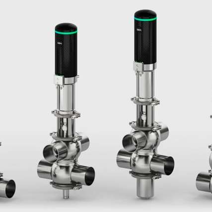 GEA Hydract-Ventile mit wasserhydraulischen Antrieben für hygienische Prozessregelung in der Getränkeindustrie.