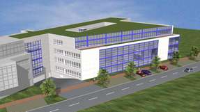 Eine Modellansicht des Technologiezentrums, das Anfang nächsten Jahres bezogen werden soll.