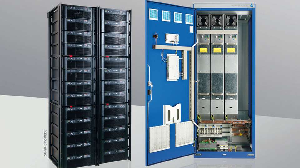 Mit der Kombination von Energiespeicher (links) und Aktivfilter (rechts) lassen sich Lastspitzen kappen.