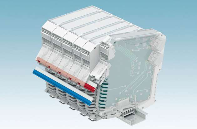 Powerbusverbinder leisten im Bussystem auch Summenströme von 42 A bei 60 V DC und kommen dabei gänzlich ohne Verdrahtung aus.