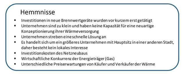 Hemmnisse: Was einem Wärmeverbund in der Praxis entgegensteht.