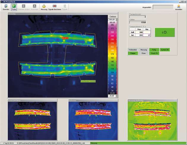 Die Auswerte-Software von Press-Check stellt Thermogramme aus verschiedenen Quellen in Echtzeit dar.