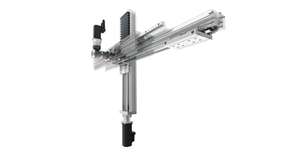 Das Teleskopmodul MTKUSE in Verbindung mit einem Linearmodul MDKUVE25-KGT bietet mehr Freiraum.