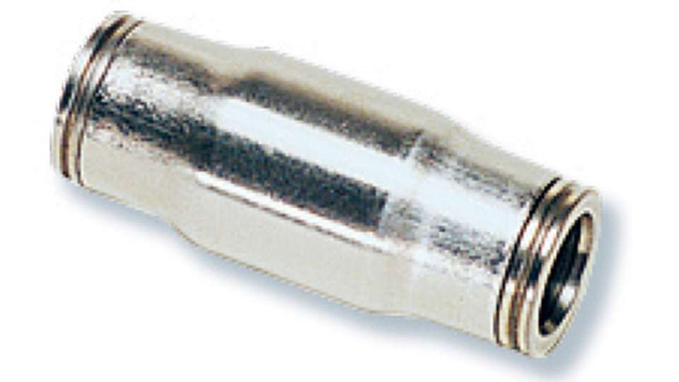 Schnellverbinder für Rohre aus korrosionsfestem AlSi-Edelstahl mit chemisch hochstabilen Fluorkautschuk-Ringdichtungen (FPM).