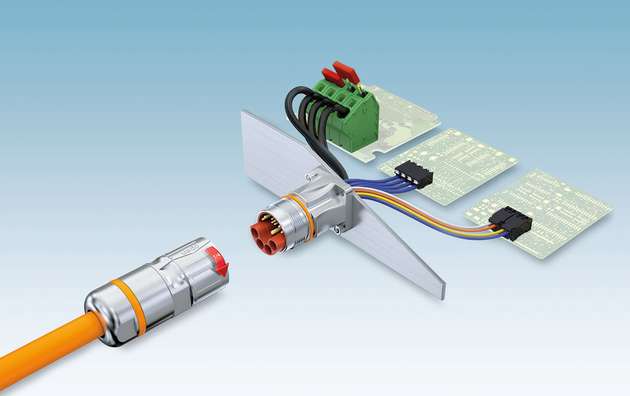 Mit dem Rundsteckverbinder M23 Hybrid werden Signale, Daten und Leistung über nur eine Leitung übertragen.