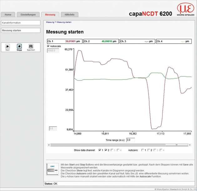 Die Bedienung und Systemkonfiguration von CapaNCDT 6200 erfolgen im Standard Web-Browser.