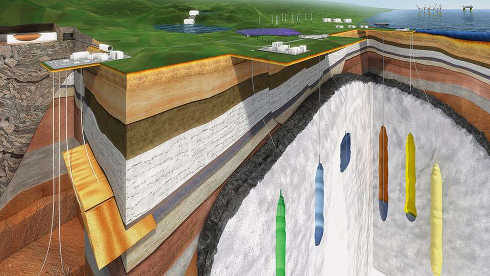 In unterirdischen Salzkavernen kann viel Energie gespeichert werden.