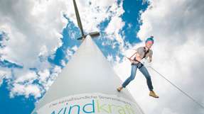 Windrad-Running beim Tag des Windes.