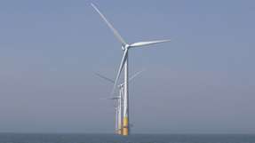 Der Offshore-Park Kentish Flats Extension in Großbritannien verfügt über 15 Windenergieanlagen mit je 3,3 Megawatt Leistung.