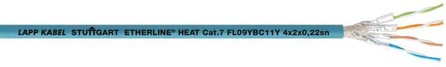 Die Kabelserie Etherline Heat 6722 von Lapp erlauben Datentransferraten von bis zu 10 GB/s. Außerdem ist darüber Power over Ethernet möglich.