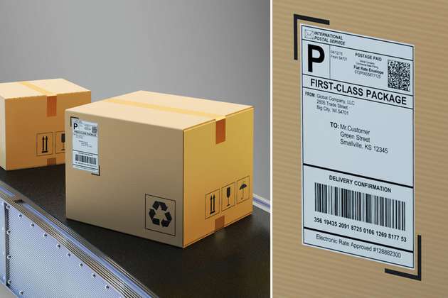 Das Etikett eines Pakets kann mit LX-VisualApplets-Kameras identifiziert und extrahiert werden.
