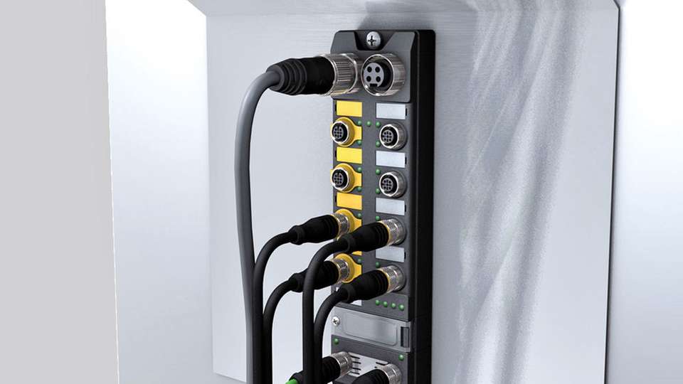 Das hybride Safety-I/O-Modul mit vier sicheren Profinet/Profisafe-Kanälen und vier Standard-I/Os spart Platz und ungenutzte Kanäle.
