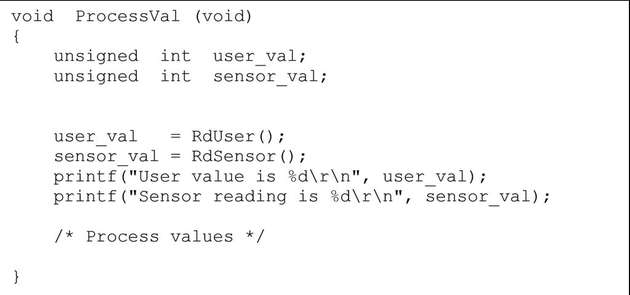 Aufrufe auf printf() sind ein Instrument zum Berichten von Variablenwerten.
