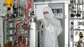 
                        
                        
                          Die Kapazität der Fermenteranlage für pharmazeutische Wirkstoffe beträgt bis zu 1.500 l.
                        
                      