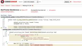 Eine Nullzeiger-Dereferenzierungs-Warnung eines hochentwickelten statischen Analysetools zeigt den Pfad durch den Code, den der Fehler gehen muss, um auszulösen.

