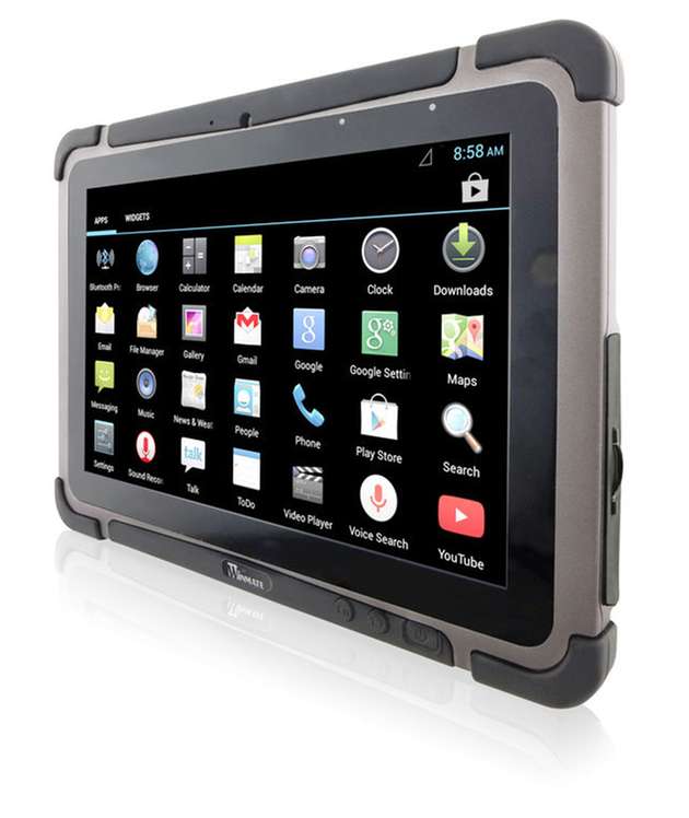 Das voll industrietaugliche Tablet-PC M101M4 auf Android-Basis mit IP65-Rundumschutz.