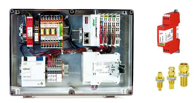 Erste Hilfe für intelligente Ortsnetzstationen: Die Wago-Fernwirklösung für das Monitoring in Energienetzen ist mit einem Überspannungsschutz von Dehn ausgestattet.