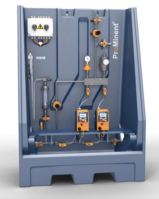 Modulares Baukastensystem mit 3 Varianten für 1 oder 2 Pumpen und 1 oder 2 Dosierstellen