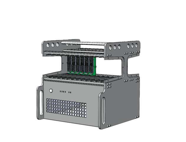 Die Polyrack Tech-Group stellt an seinem Stand das VPX 19 Zoll Development Chassis vor. Die Neuheit unter den Gehäusen ist für Rugged-Systeme mit hohen mechanischen Anforderungen entwickelt worden.