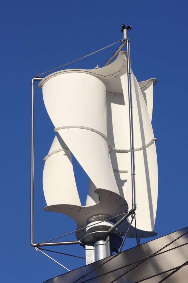 Luvside: Das vertikale Helix-Design der Rotoren für Kleinwindkraftanlagen mit einigen Kilowatt Leistung.