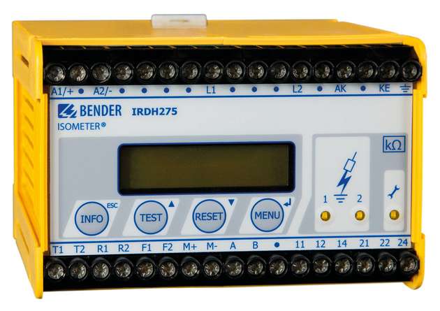 Das Isolationsüberwachungsgerät IRDH275 konnte den Fehler korrekt messen und sicher melden.