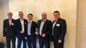 Hans Georg Steiger (Arrow EMEA Asset Director), Amir Sherman (Arrow EMEA Director Engineering Solutions), Lorenzo Ponzanelli (Micron Senior Director WW Distribution), Paul Mason (Arrow EMEA Technology Development Manager-Memory) und Jeff Bader (Micron VP EBU (Embedded Business Unit).