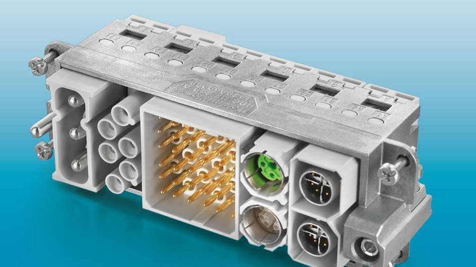 Mit einzelnen Modulen kombinieren Anwender beim Rockstar-Steckverbindersystem unterschiedliche benötigte Funktionen zur Übertragung von Energie, Signalen und Daten in einem Steckverbinder.