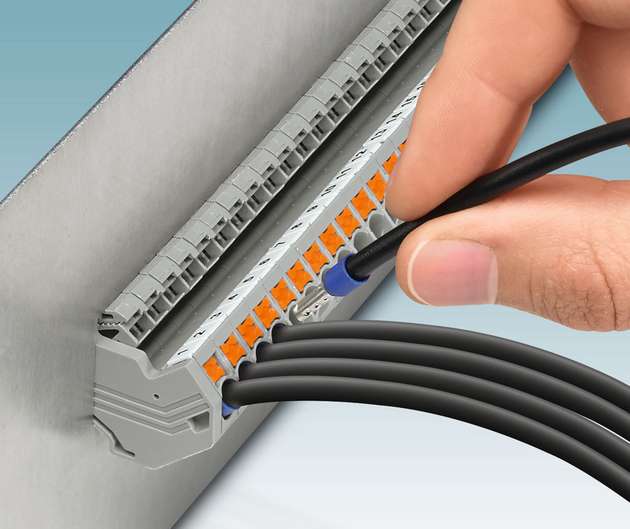Die zeitsparende Verdrahtung erfolgt durch einfaches Stecken des Leiters mit der Push-in-Anschlusstechnik.