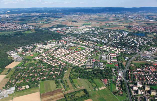 Luftaufnahme der Benjamin-Fraklin-Kaserne