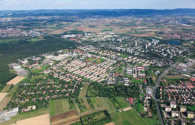 Luftaufnahme der Benjamin-Fraklin-Kaserne