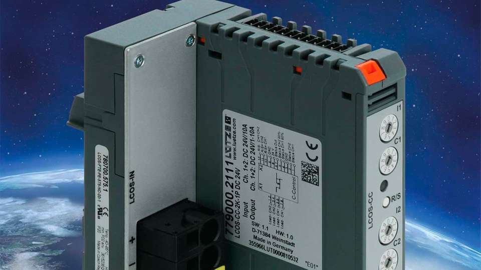 Die 10A DC Stromüberwachung LCOS-CC von Lütze erfüllt als Supplementary Protection Device die UL 508 und UL 2367.