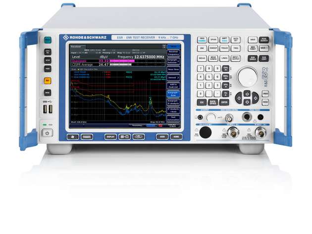 Der EMV-Messempfänger ESR von Rohde & Schwarz ist in zwei Modellvarianten für die Frequenzbereiche ab 10 Hz bis 3 GHz und 7 GHz erhältlich.