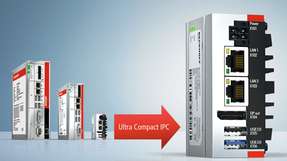 Der Ultra-Compact-IPC C6015 baut um den Faktor 3 kompakter als der bisher kleinste Beckhoff Schaltschrank-IPC C6905.