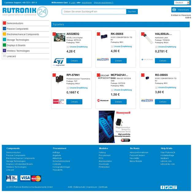 Die ausgeklügelten Suchfunktionen von rutronik24.com sind um ein Bewertungssystem ergänzt. Dies zeigt auf den ersten Blick, ob es sich bei der jeweiligen Komponente um einen Highrunner, Vorzugsartikel oder einen bedarfsgesteuerten Artikel handelt. 