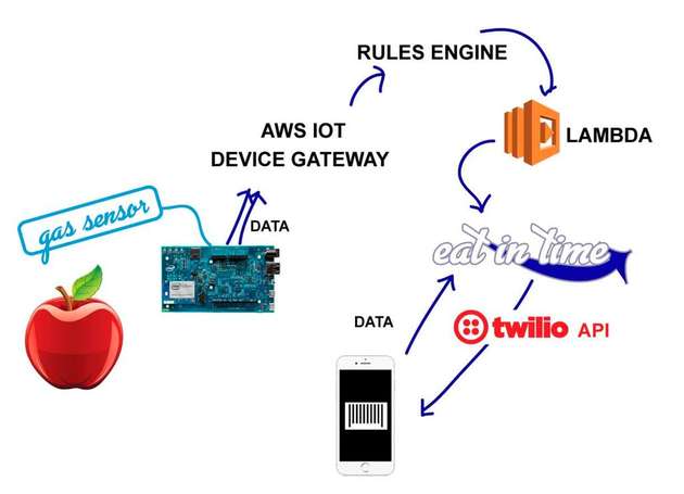 Ein Schema der Bestandteile im System Eat In Time.