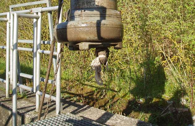 Feuchttücher, die sich zu widerstandsfähigen Zöpfen verdrillen, blockieren die Abwasserpumpen.