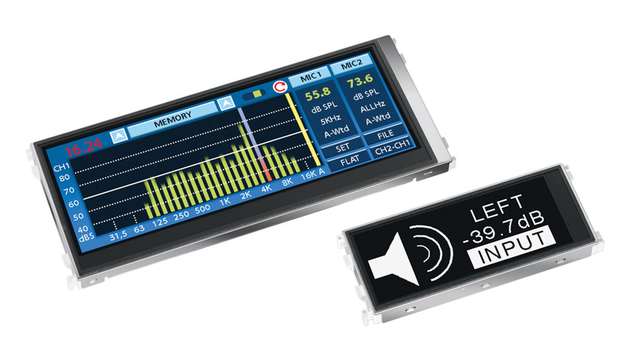 3-Zoll- und 6,3-Zoll-TFT-Industriedisplays sind für High-end-Anwendungen wie beispielsweise in Tontechnik-Applikationen geeignet.