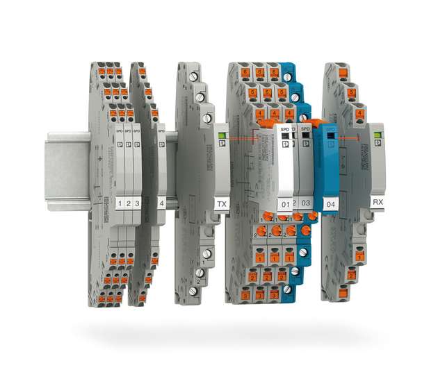 3,5 mm messen die schmalsten Komponenten von Termitrab Complete, der weltweit schmalste Ü-Schutz für MSR-Technik.