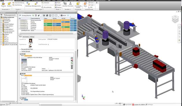 Durch die Integration der Autodesk-Inventor-Oberfläche können 3D-Modelle per drag and drop mit dem Syngineer verknüpft werden. 