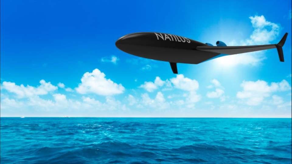 Die Lieferdrohne Natilus ist so groß wie ein Flugzeug, dabei aber amphibisch: Sie kann auf dem Wasser starten und landen.