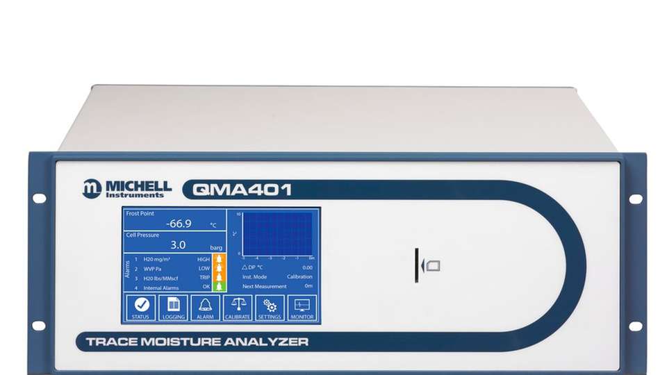 Der QMA401 Prozess Spurenfeuchte Analysator basiert auf der neuesten Generation der Schwingquarz-Technologie, die schnelle und präzise Spurenfeuchtemessungen von 0,1–2000ppmV garantieren will. 