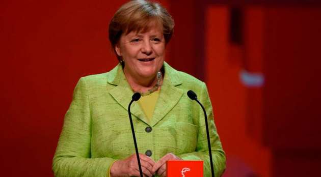 Angela Merkel, Bundeskanzlerin der Bundesrepublik Deutschland, eröffnet die diesjährige Hannover Messe mit einer Rede.