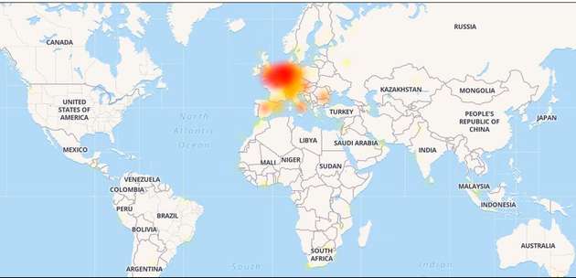 Besonders stark betroffen vom Whatsapp-Totalausfall war der europäische Raum.