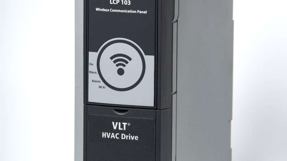 Das VLT Wireless Communication Panel LCP 103 ermöglicht die Steuerung von VLT Freuquenzumrichtern via MyDrive Connect von iOS oder Android-Geräten aus.